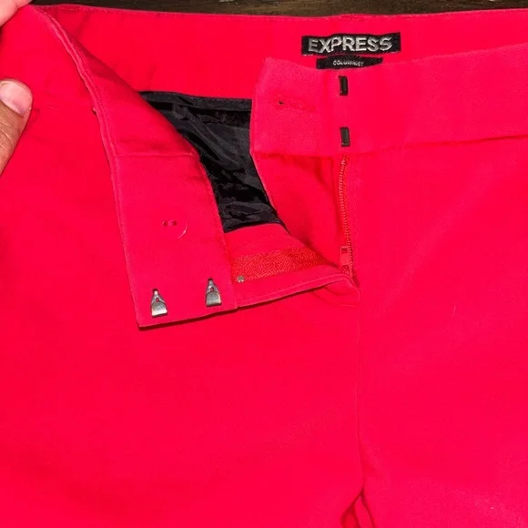 Express Vibrant Red Straight Leg Pants Sz 2 - Picture 8 of 10